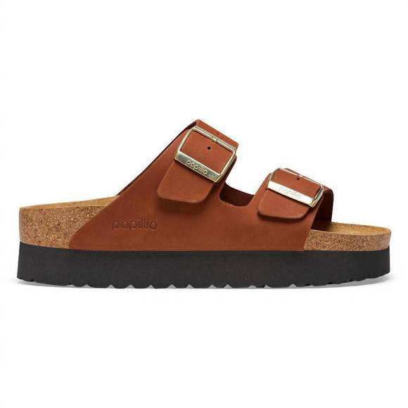 NEW BIRKENSTOCK arizona platform nubuck in pecan - Picture 5 of 7